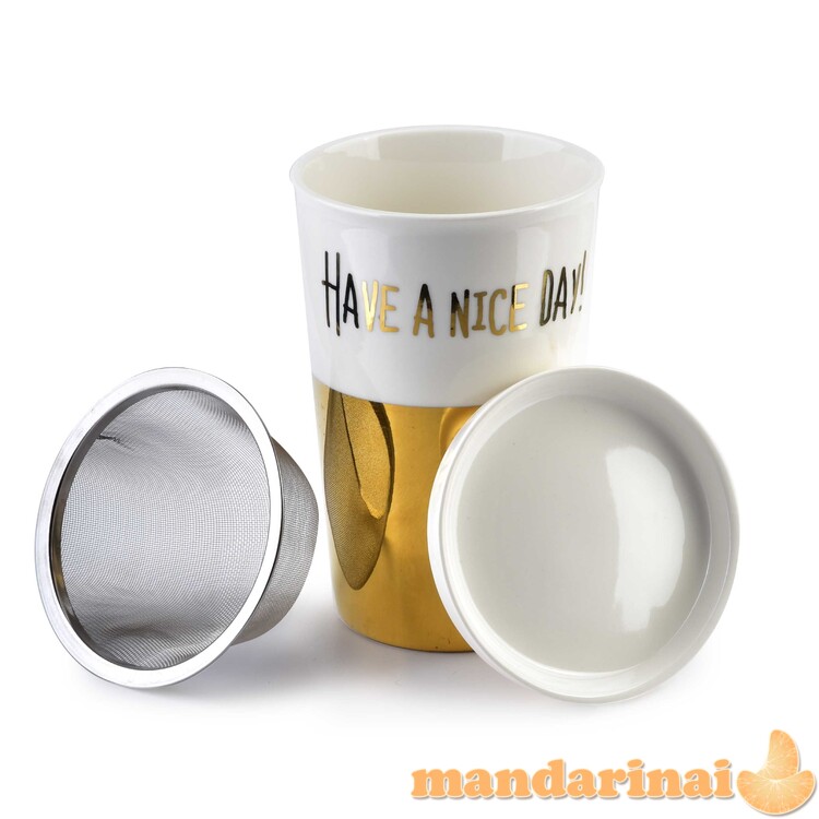 AUROS CHIC puodelis 410 ml + infuzorius 1