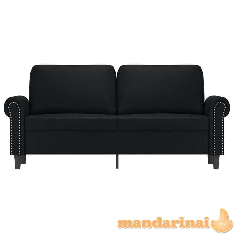 Dvivietė sofa, juodos spalvos, 140cm, dirbtinė oda