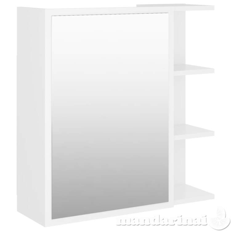 Veidrodinė vonios kambario spintelė, balta, 62,5x20,5x64cm, mdp