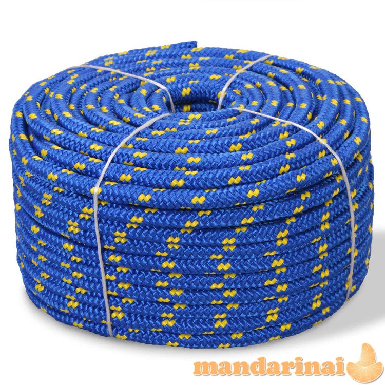 Jūrinė virvė, polipropilenas, 12mm, 50m, mėlyna