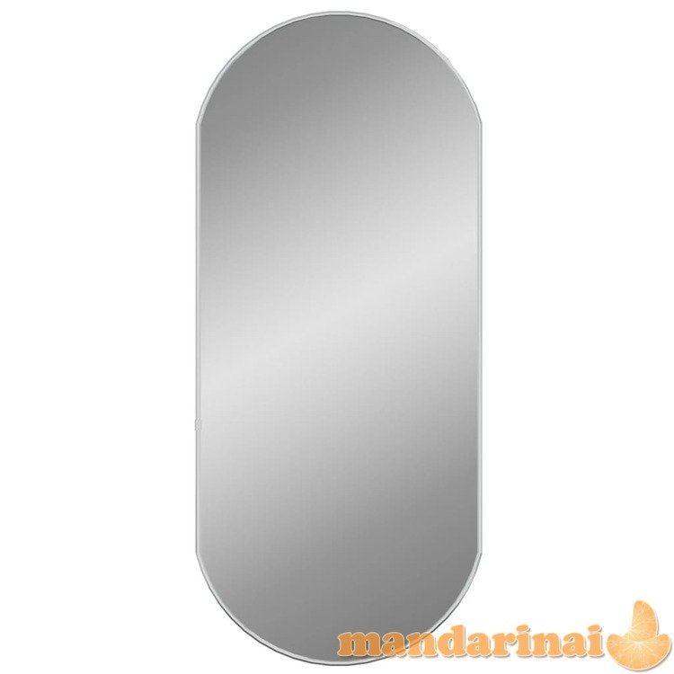 Sieninis veidrodis, sidabrinės spalvos, 80x35cm, ovalo formos