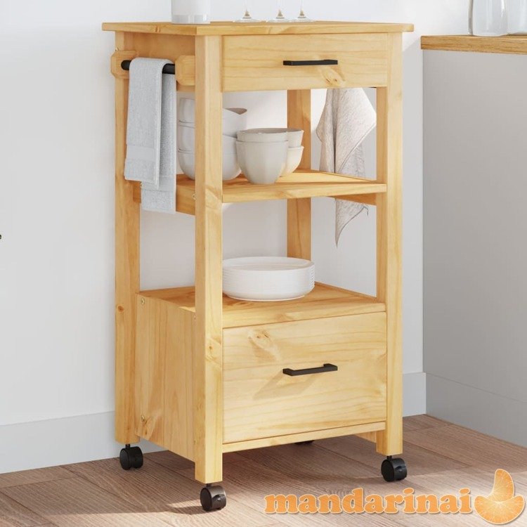 Virtuvės vežimėlis monza, 48x40x90cm, pušies medienos masyvas