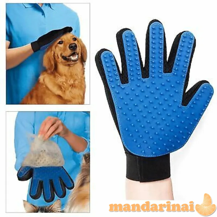 Pirštinė šukos augintinio kailio priežiūrai