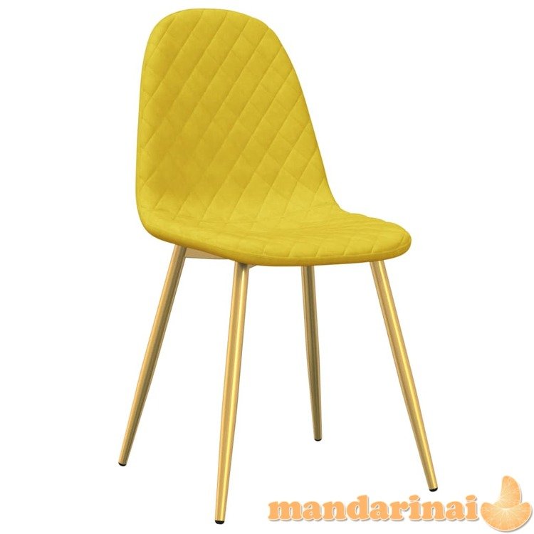 Valgomojo kėdės, 6vnt., garstyčių geltonos spalvos, aksomas