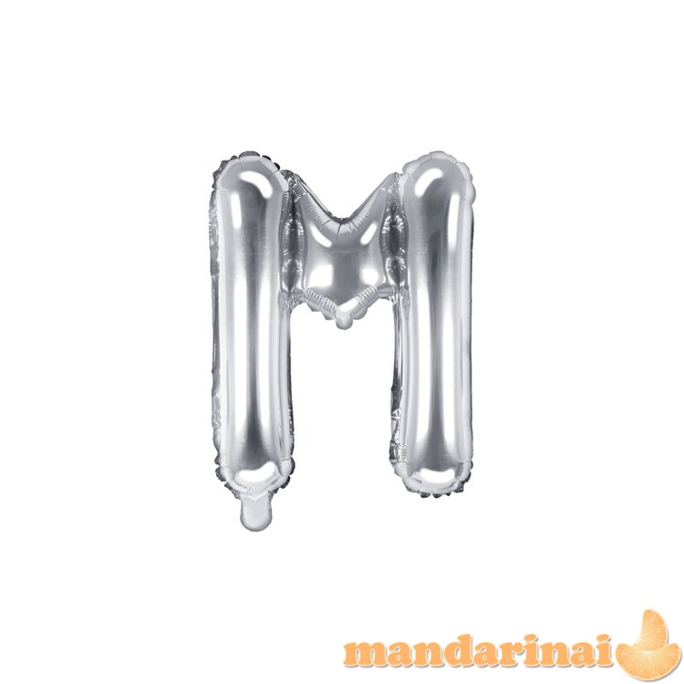 Foil Balloon Letter   M  , 35cm, silver