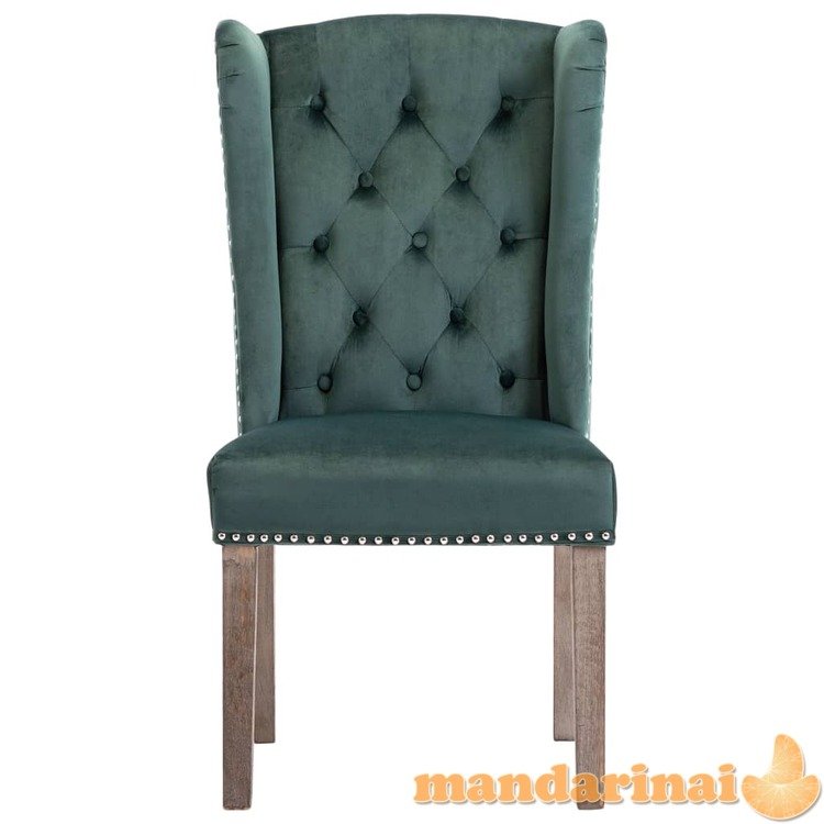 Valgomojo kėdė, tamsiai žalios spalvos, aksomas