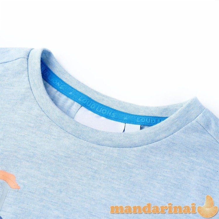 Vaikiški marškinėliai, šviesios mėlynos spalvos mišinys, 104 dydžio