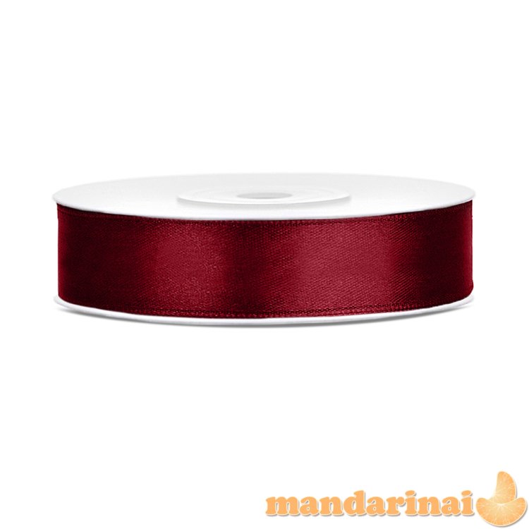 Satin Ribbon, deep red, 12mm/25m (1 pc. / 25 lm)