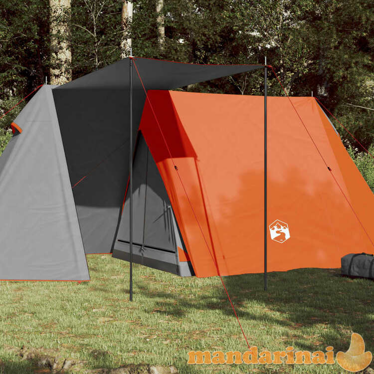 Trivietė stovyklavimo palapinė, pilka/oranžinė, 465x220x170cm