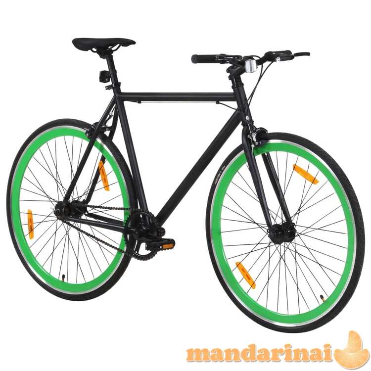 Fiksuotos pavaros dviratis, juodas ir žalias, 700c, 59cm