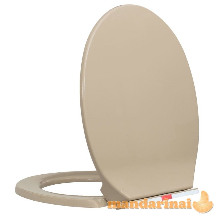 Klozeto sėdynė su soft-close mechanizmu, smėlio spalvos, ovali