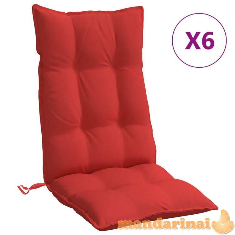 Kėdės pagalvėlės, 6vnt., raudonos spalvos, oksfordo audinys
