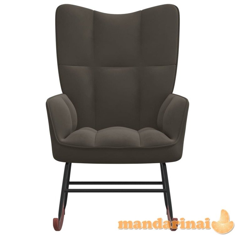 Supama kėdė, tamsiai pilkos spalvos, aksomas