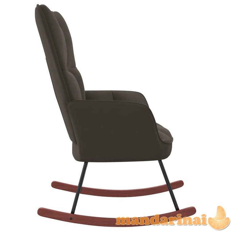 Supama kėdė, tamsiai pilkos spalvos, aksomas
