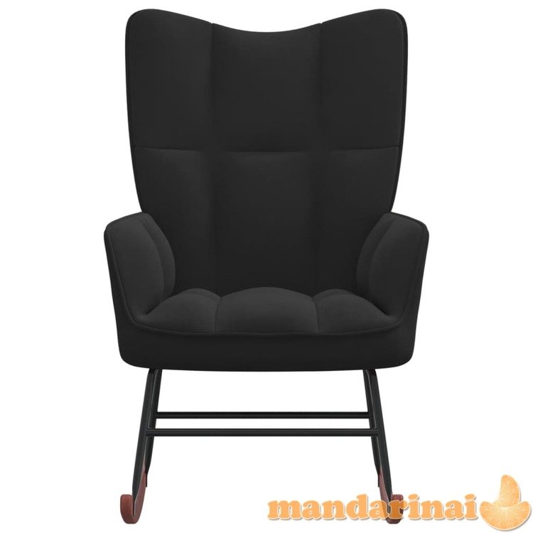 Supama kėdė, juodos spalvos, aksomas