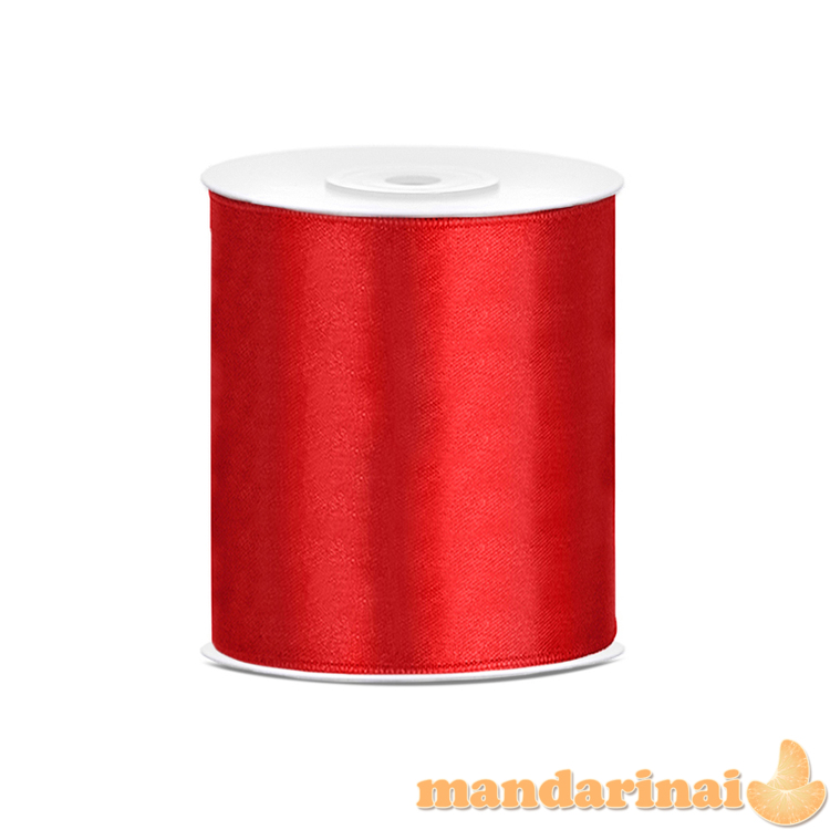 Satin Ribbon, red, 100mm/25m