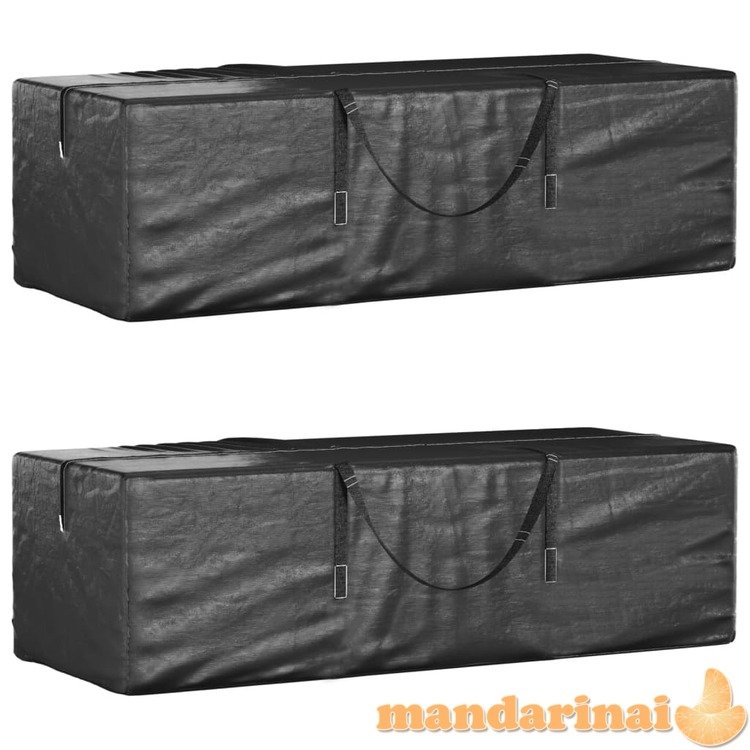Krepšiai sodo pagalvėm, 2vnt., juodi, 135x40x55cm, polietilenas