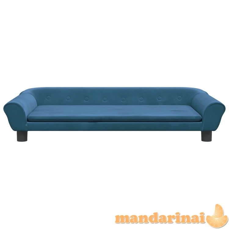 Vaikiška sofa, mėlynos spalvos, 100x50x26cm, aksomas