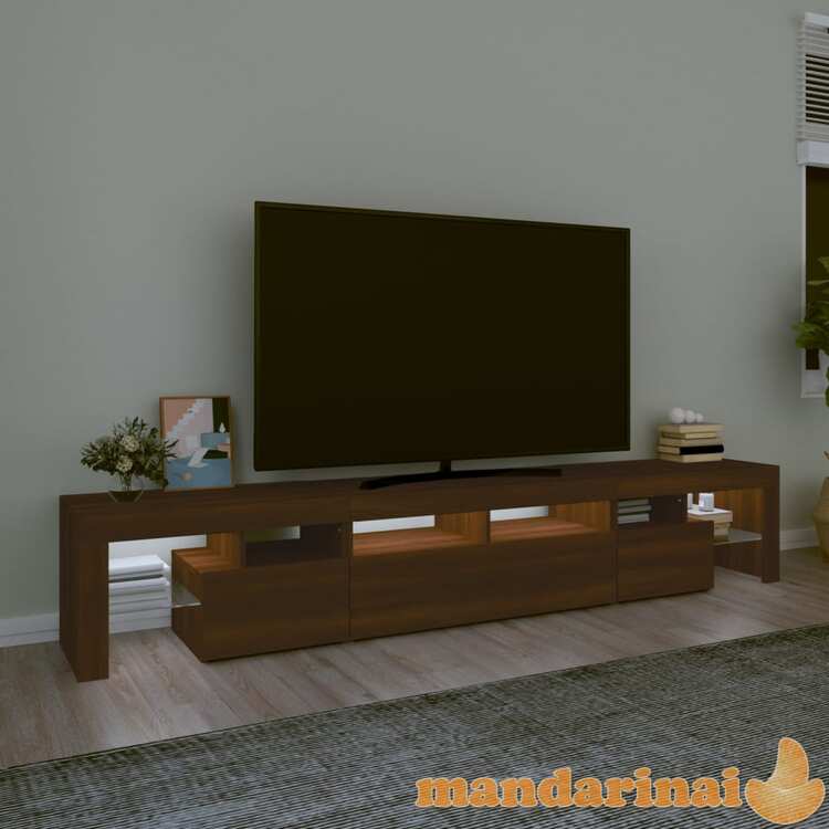 Televizoriaus spintelė su led, ruda ąžuolo, 230x36,5x40cm