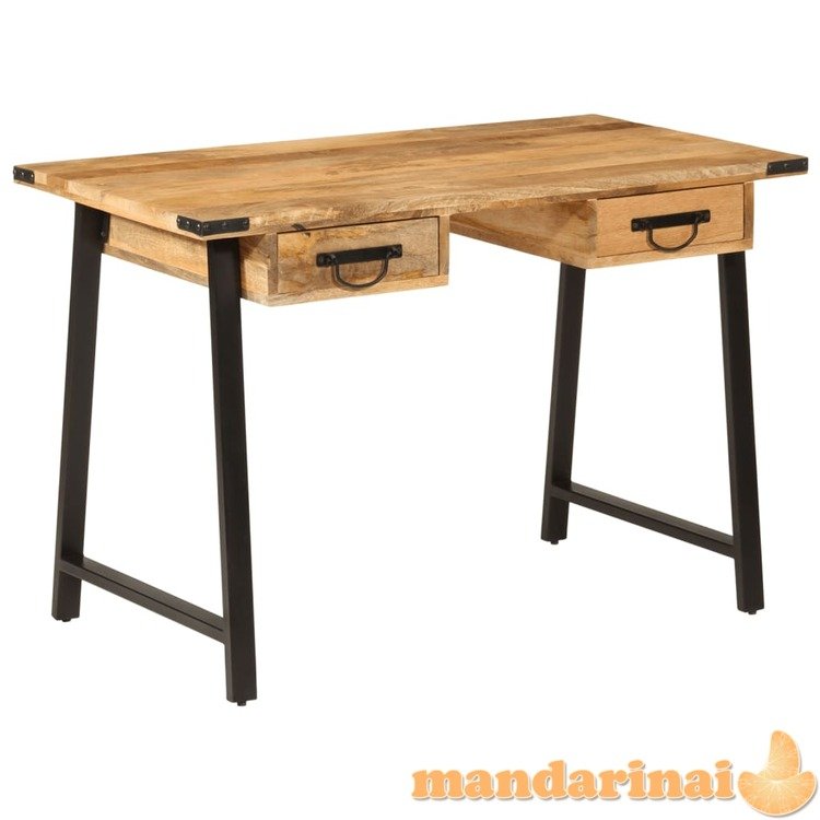 Rašomasis stalas su stalčiais, 105x55x70cm, mango ir geležis