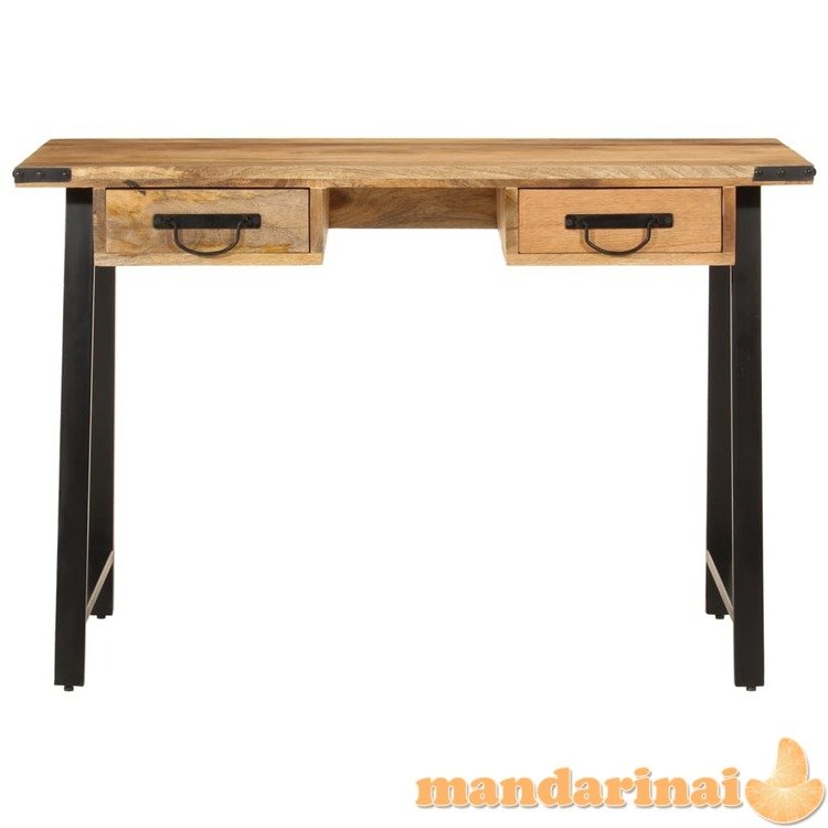 Rašomasis stalas su stalčiais, 105x55x70cm, mango ir geležis