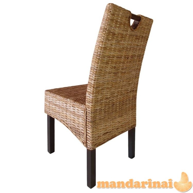 Valgomojo kėdės, 6 vnt., kubu ratanas, mango mediena