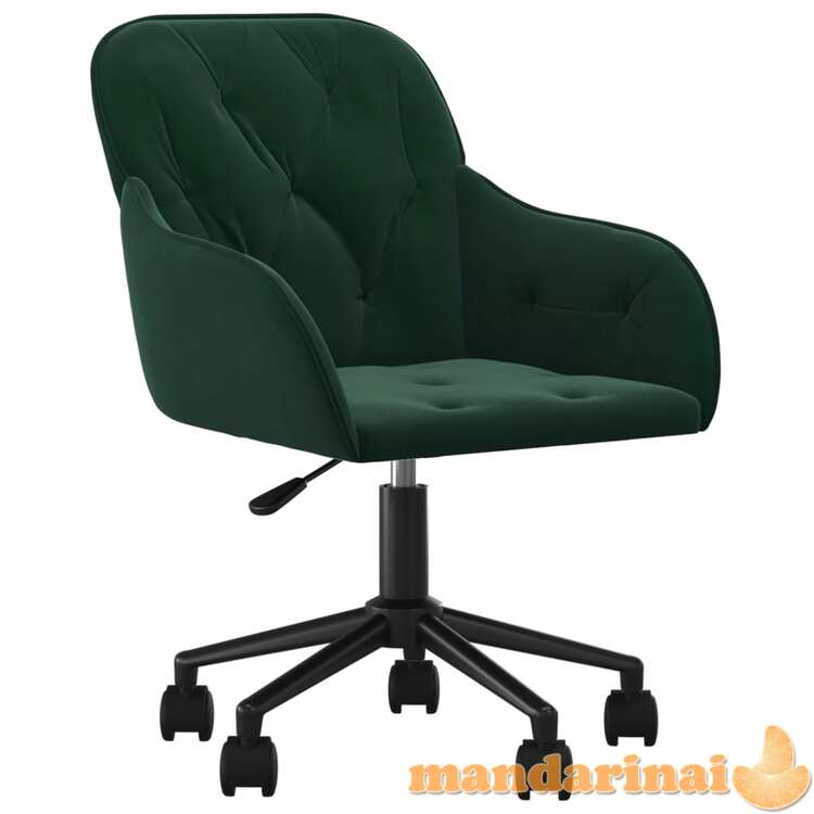 Pasukama biuro kėdė, tamsiai žalios spalvos, aksomas