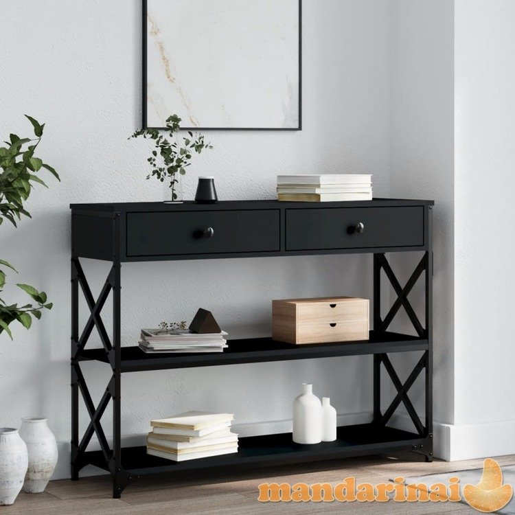 Konsolinis staliukas, juodas, 100x28x75cm, apdirbta mediena