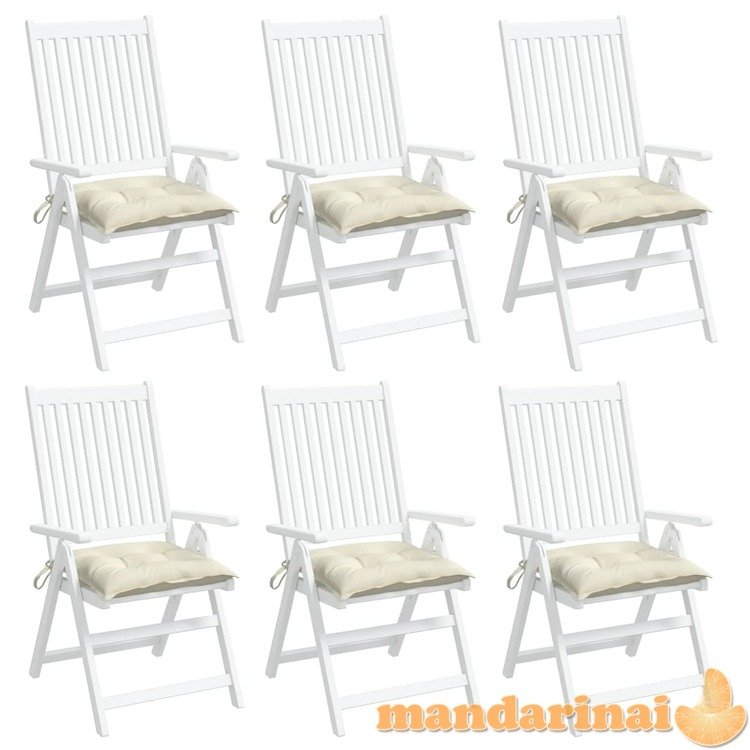 Kėdės pagalvėlės, 6vnt., kreminės, 50x50x7cm, oksfordo audinys