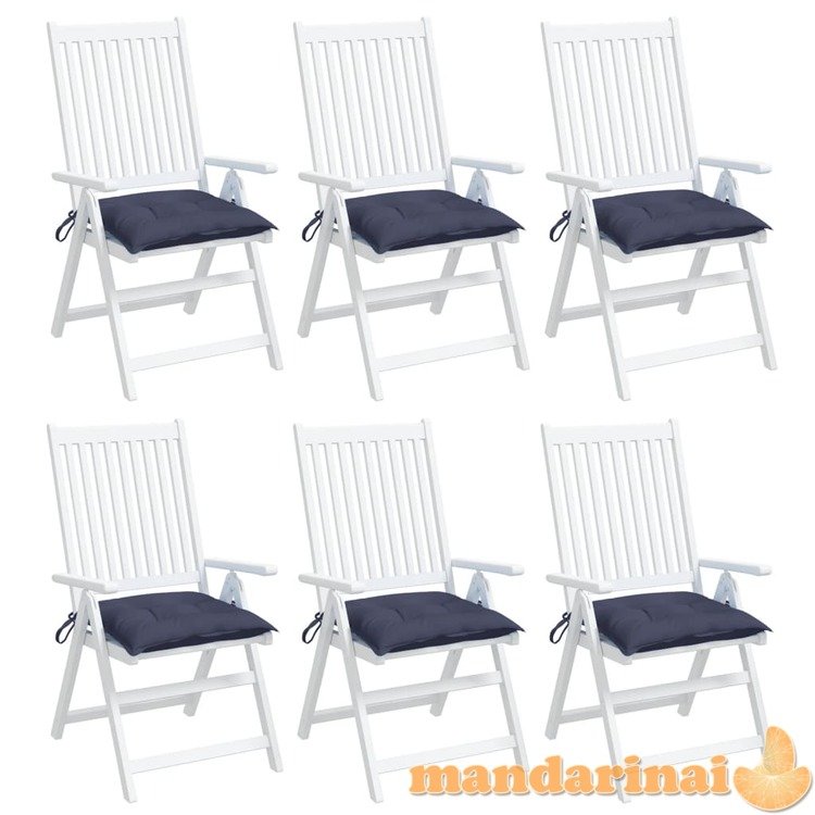 Kėdės pagalvėlės, 6vnt., tamsiai mėlynos, 50x50x7cm, audinys
