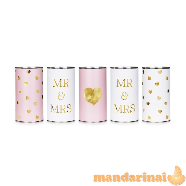 Wedding cans Mr &amp  Mrs, 14x7 cm (1 pkt / 5 pc.)