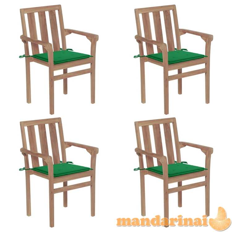 Sukraunamos sodo kėdės su pagalvėlėmis, 4vnt., tikmedis