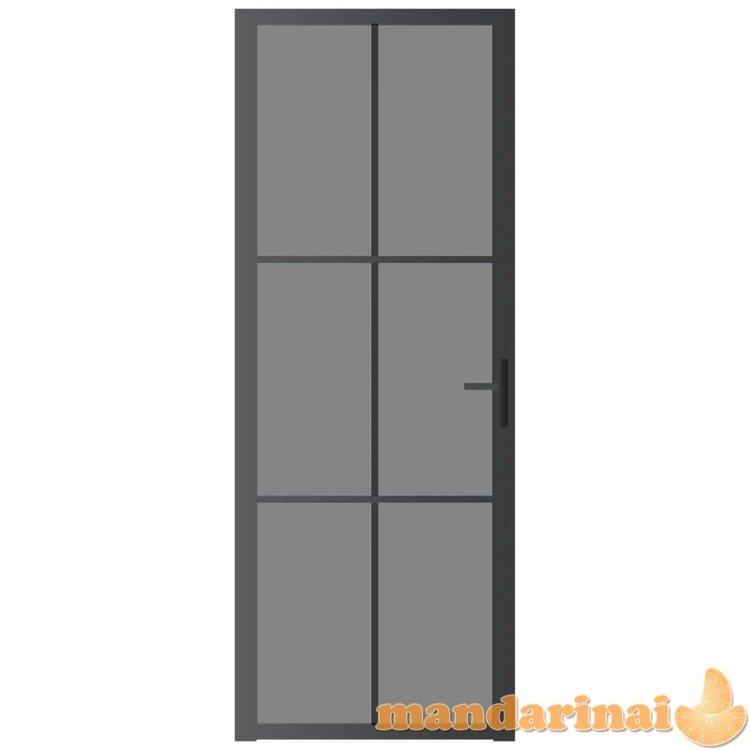 Vidaus durys, juodos, 76x201,5cm, esg stiklas ir aliuminis