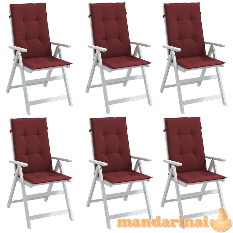 Kėdės pagalvėlės, 6vnt., vyno raudonos, 120x50x4cm, audinys