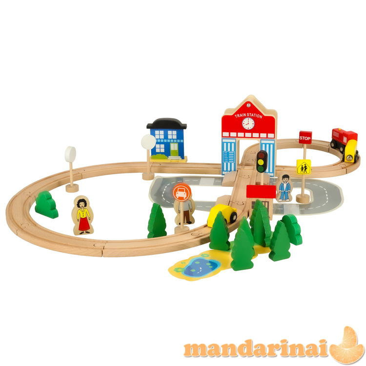 Medinis traukinio traukinio lokomotyvas miestas 50 el 1