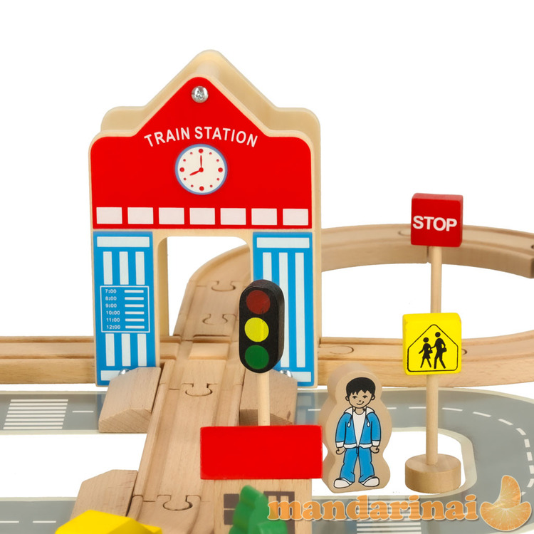 Medinis traukinio traukinio lokomotyvas miestas 50 el 2