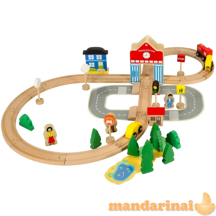 Medinis traukinio traukinio lokomotyvas miestas 50 el 4