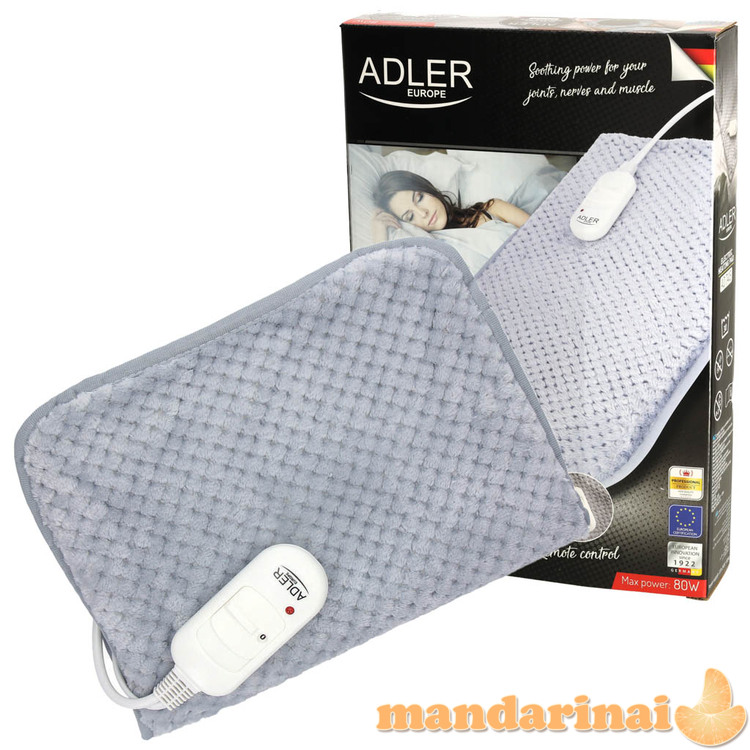 Adler AD 7415 Elektrinė šildomoji pagalvė 2 temperatūrų nuotolinio valdymo pultelis 80W