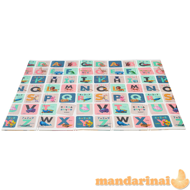 Mokomasis dvipusis sulankstomas porolono kilimėlis 180 x 200 gyvūnų/abėcėlė 1