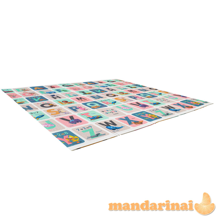 Mokomasis dvipusis sulankstomas porolono kilimėlis 180 x 200 gyvūnų/abėcėlė 3