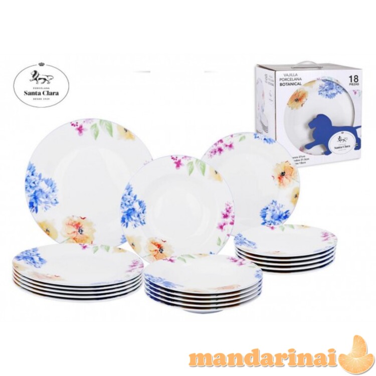 Lėkščių rink. 18vnt (19/27/21.5 gili)cm BOTANICA