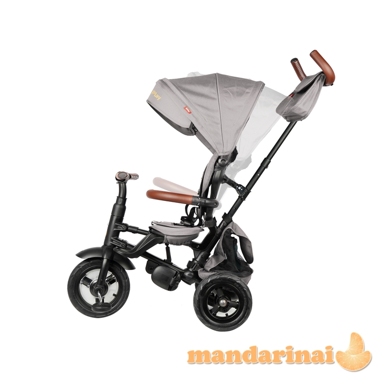 Qplay Rito Deluxe guminis pilkas triratis