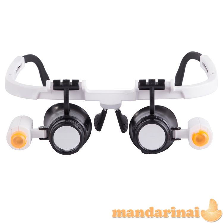 Iki 26X kartų didinantys akiniai su LED apšvietimu