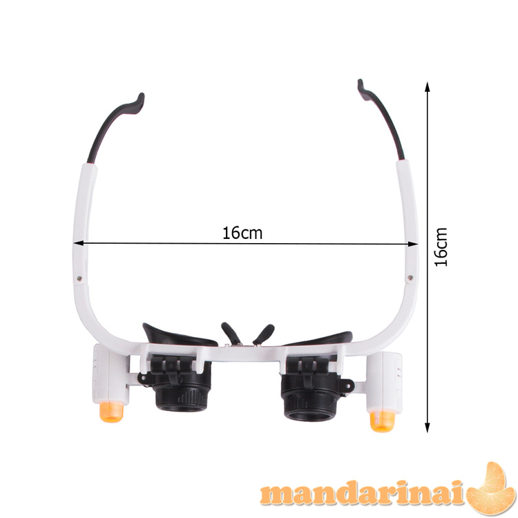 Iki 26X kartų didinantys akiniai su LED apšvietimu