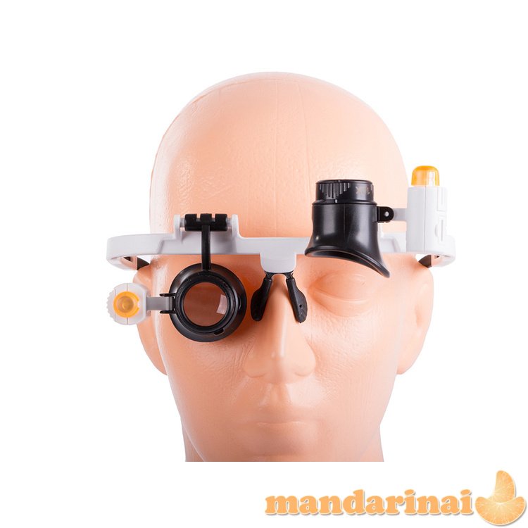 Iki 26X kartų didinantys akiniai su LED apšvietimu