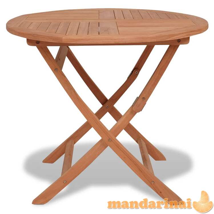 Sulankstomas sodo stalas, 85x76cm, tikmedžio medienos masyvas