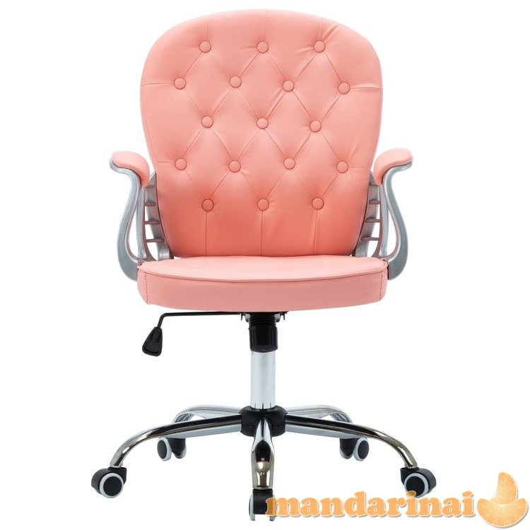 Pasukama biuro kėdė, rožinės spalvos, dirbtinė oda