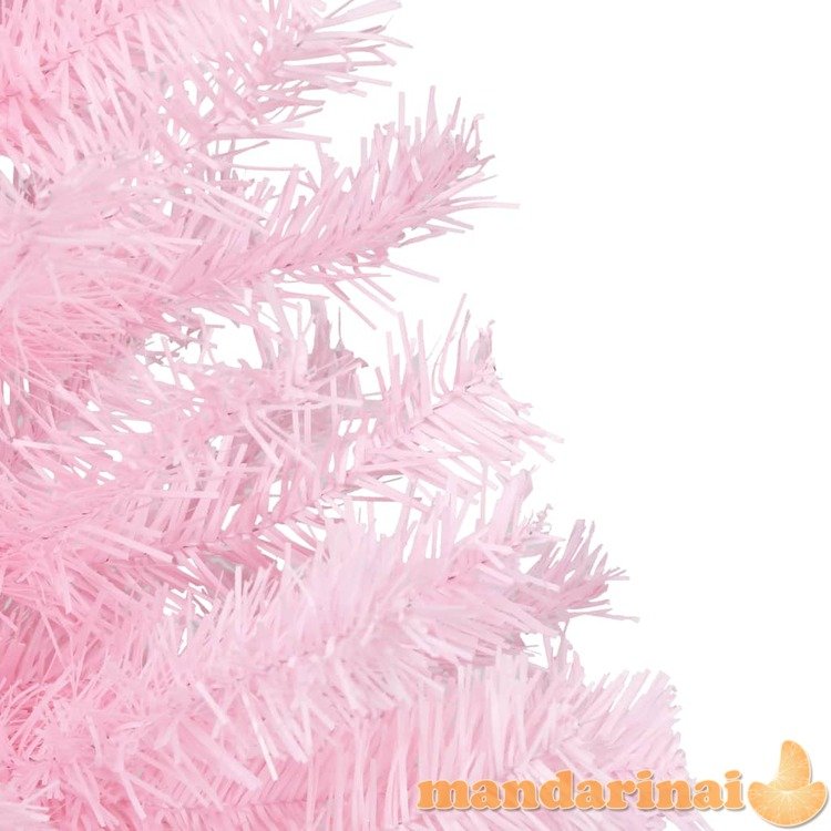 Dirbtinė kalėdų eglutė su led/žaisliukais, rožinė, 240cm, pvc