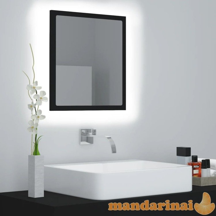 Vonios kambario veidrodis, juodos spalvos, 40x8,5x37cm, mdp