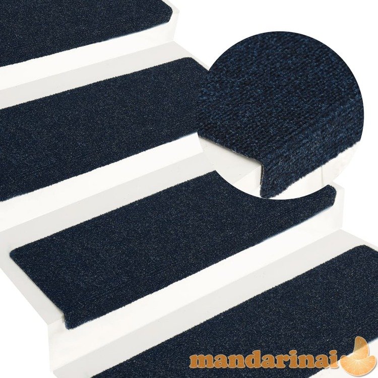 Laiptų kilimėliai, 15vnt., mėlyni, 65x25cm, perforuoti adatomis
